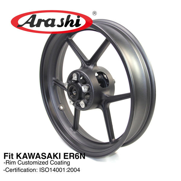 Arashi ER-6N Front Wheel Rim For Kawasaki ER6N 2009 - 2012 2010 2011 Motorcycle Accessoires CNC Aluminum NINJA ZX10R Z750 Z800 Z1000SX