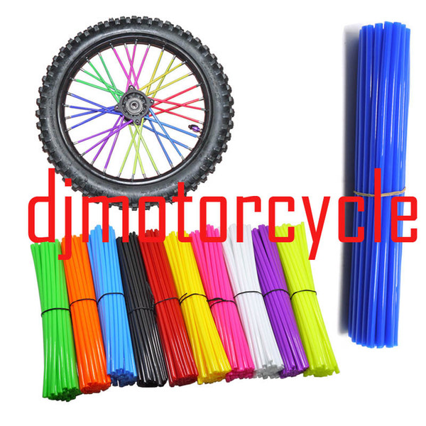 72PCS/ Bag One Size Fit All Spoke Skins Wheel Rrim Spokes Shrouds Cover for KAWASAKI Pit Dirt Bike Motorcycle CRF YZF KLX KX RMZ MX.