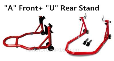 Motorcycle Full Set Front Wheel stand+ Rear Wheel Support Stand Heavy motorcycle lifting Support Tire Repairing Tools (JP KR free shipping)