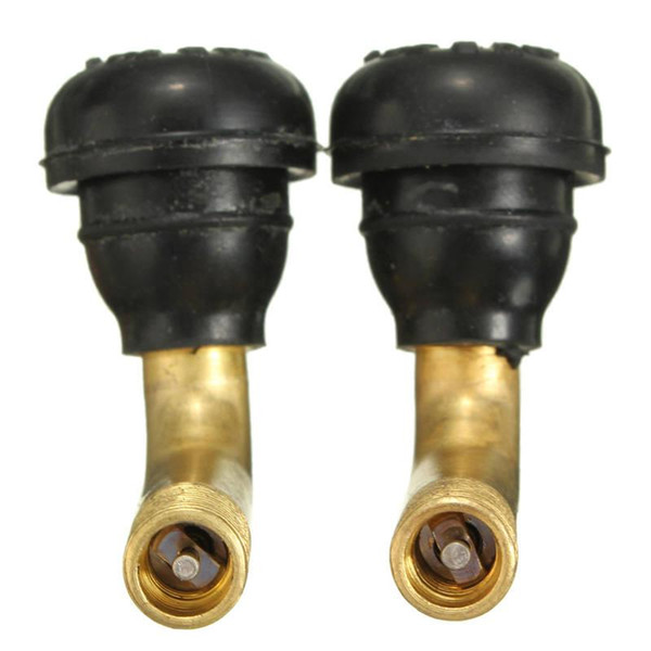 2Pcs Rubber Brass Long Shank Extension Adaptor Motorcycle Motorbike 90 Degree Angle Tyre Tire Valve