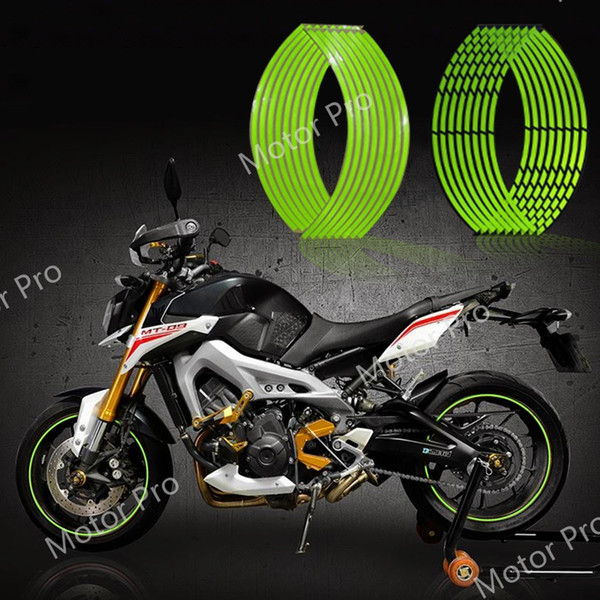 Motorcycle Universal 16 Strips Waterproof Rim Wheel Accessories 16/18 Inches Reflective Fluorescence Decals Decoration Sticker