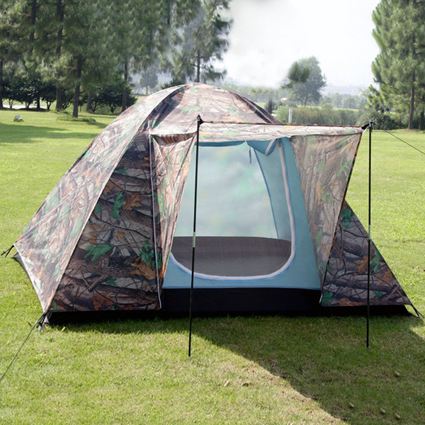 Camouflage Tent Wholesale Double Layer 3-4 People Tent Outdoor Camping Mountain Warm Windproof Water Resistant