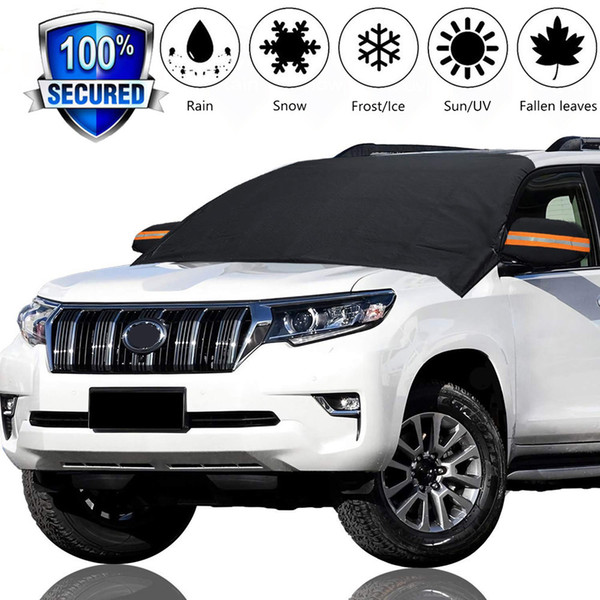 .Car Magnet Windshield Cover Snow Cover Sunshade Ice Snow Frost Protector Windshield Silver Black