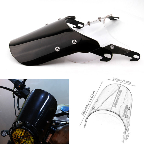 5-7 inch Round Headlight Motorcycle Universal Adjustable Windscreen Windshield Windproof For Honda Yamaha Kawasaki Suzuki Racing Bike