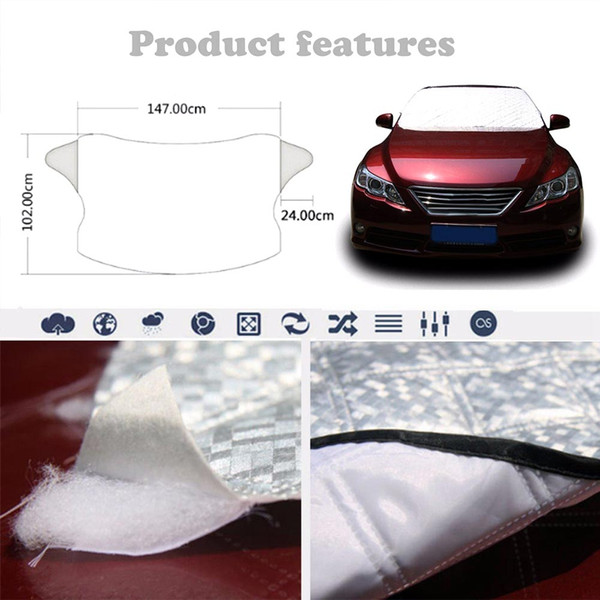 Car Front Windshield Snow Cover Frost Sun Shade Protector Shield Universal PVC TD326