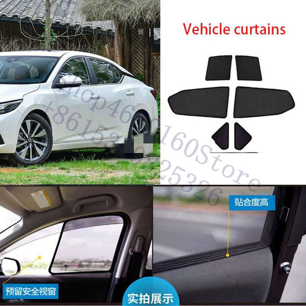 6pcs High-end custom For Sylphy 12-19 card type magnetic car curtain sun shade car window shade styling