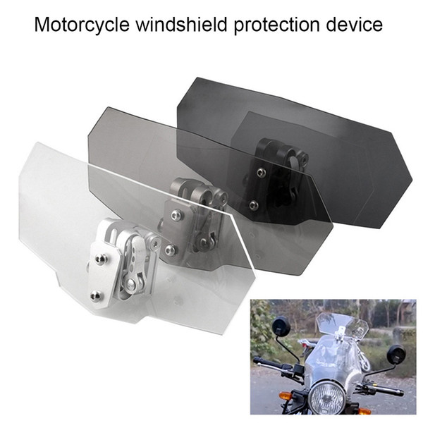 Windshield Adjustable Clip On Extension Spoiler Wind Deflector Motorcycle Easy To Raise The Height Of Windshield Silver #BE