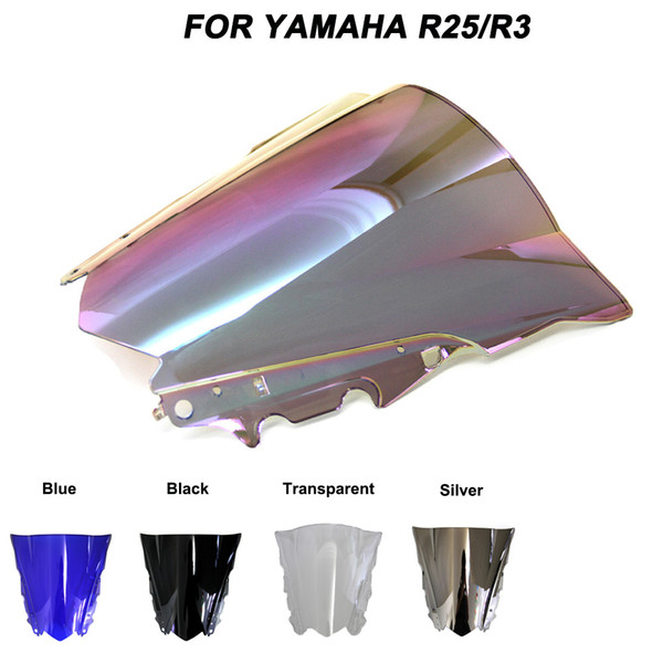 Windshield For 15-18 Yamaha YZF R25 R3 Motorcycle Motorbike Double Bubble Windscreen Wind Deflectors 2015 2016 20222018