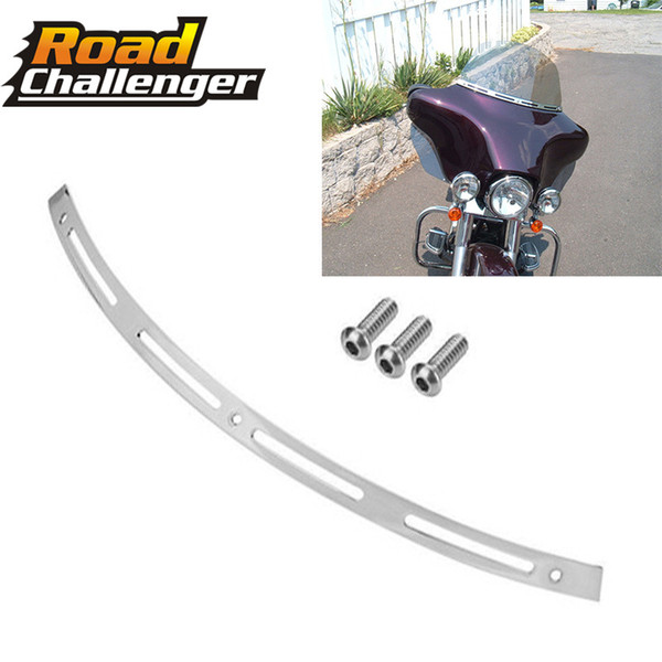 Chrome Slotted Batwing Windshield Trim For 1996-2013 Harley Electra Street Glide FLHX FLHTC FLH/T