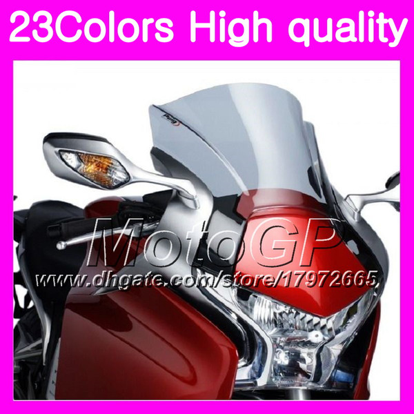 23Colors Windscreen For HONDA VFR1200 10 11 12 13 VFR1200 RR VFR 1200 RR 2010 2011 2012 2013 Chrome Black GPear Smoke Windshield