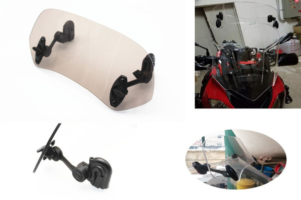 Adjustable Clip On Windscreen Windshield Extension Spoiler Wind Deflector Adjustable Lockable For Motorcycle