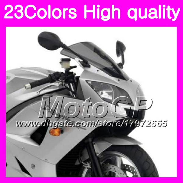 23Colors Windscreen For Triumph Daytona 600 03 04 05 Daytona600 Daytona 650 2003 2004 2005 Chrome Black GPear Smoke Windshield