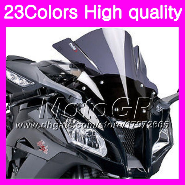 23Colors Windscreen For YAMAHA XJ6R 09-12 XJ 6R XJ6 R XJ 6 R 09 10 11 12 2009 2010 2011 2012 Chrome Black GPear Smoke Windshield