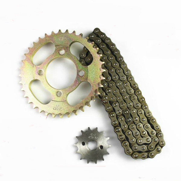 Curved Beam Motorcycle DY100 110 Sets of Chain, Sprocket, Wheel, The Size of The Plate 45 Steel Chain Plate 428 Chain