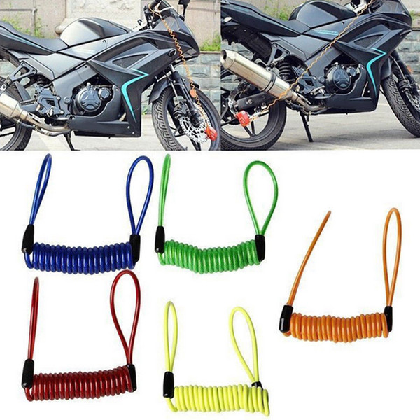 Hot 5pcs Motorcycle Bike Scooter Alarm Disc Lock Security Spring Reminder Cable Strong BX