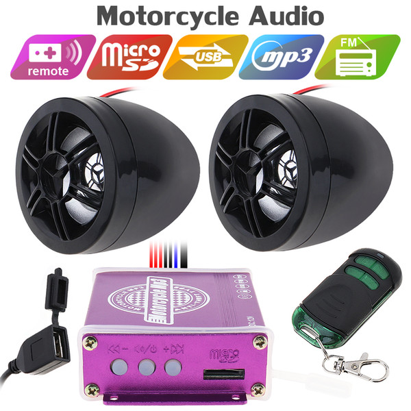 12V 50W Waterproof Anti-theft Sound MP3 Player with Display Screen for Motorcycle and Music Player MBA_50Q