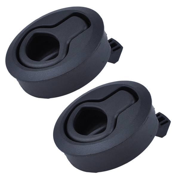 2Pcs New Black 2 Inch Flush Pull Slam Latch for Boat Deck Hatch 1/4 Inch Door Locking Style for RV Trailer Ship