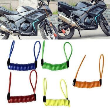 1.2m Motorcycle Bike Scooter Alarm Disc Lock Security Spring Reminder Cable Strong Anti-theft Protective Reminder Rope CCA9541 100pcs