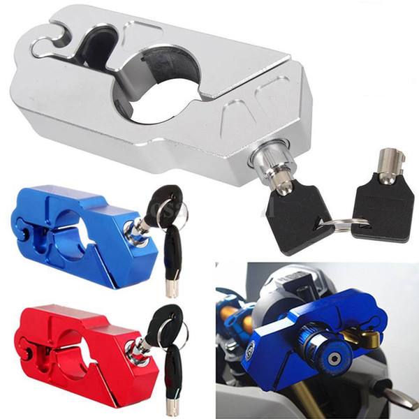 Scooter Motorcycle Motorbike Handlebar Grip Lock Brake Lever Anit Theft Security Caps-Lock Aluminum CNC Made