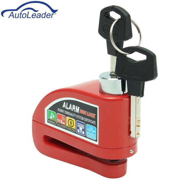 Motorcycle Scooter Motorbike Red Metal Security Anti-theft Wheel Disc Brake Lock Alarm Kit