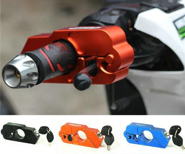 Free shipping CNC cut Aluminum Handle Grip Security Lock Handlebar Brake Lever Lock for all Scooters Motorcycles/Street Bikes