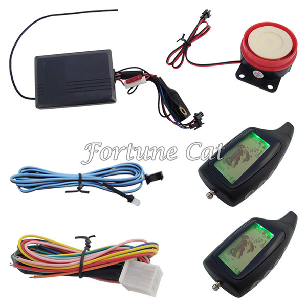 Universal LCD 2 Way Motorbike Alarm System W Remote Engine Start & Shock Sensor Adjustable Sensitivity