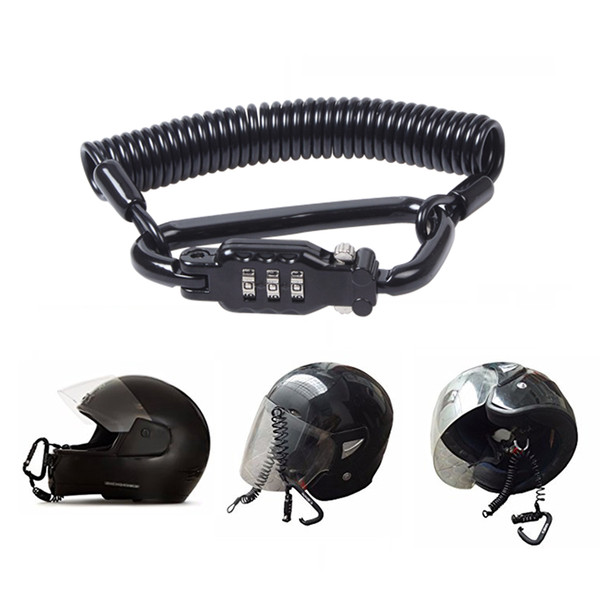 3-digit PIN Lock Multi-purpose Motorcycle Helmet Lock With Adjustable Strong Steel Cable To Secure Your Helmet To Your Motorcycle