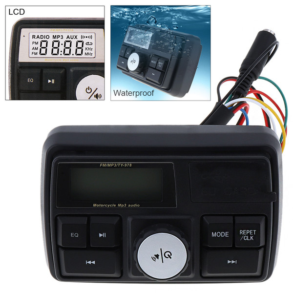 12V 10W Waterproof Anti-theft Sound MP3 Player with Display Screen for Motorcycle / Electric Vehicle MBA_50S