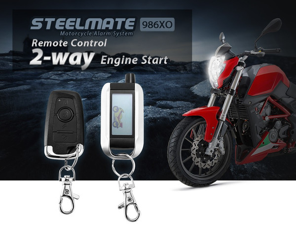 Steelmate 986XO Motorcycle AntiTheft Security Alarm System 2-way LCD Transmitter Remote Control Engine Start Water Resistant ECU