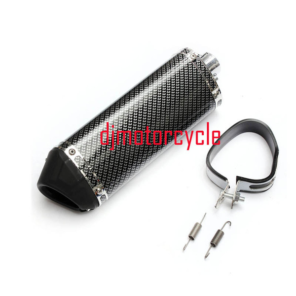 38mm Motorcycle Exhaust Muffler With Movable Silencer Carbon Fiber Color Metal Universal