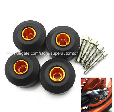 Motorcycle Front and Rear Wheel Frame Sliders Set CNC Aluminum Motocross Crash Pads Fairing Protectors for KTM Duke 125 200 390