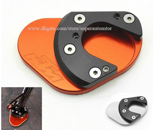 Aftermarket CNC Aluminum Motorcycle Side Stand Kickstand Plate Pad Extension For KTM DUKE200 390 690 990