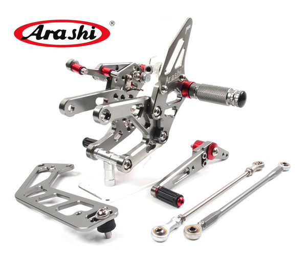 Arashi Adjustable Footrests For YAMAHA MT-10 FZ-10 2016 2017 MT10 FZ10 Motorcycle Foot Rests Pegs Rearset Rear Set Pedal MT FZ 10 GOLD Gray