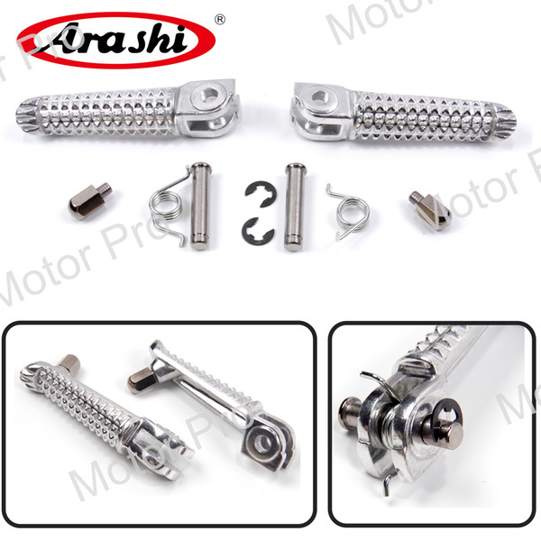 Arashi 1 Set Front Footrest For Yamaha YZF R6S 2003 - 2008 Motorcycle Foot Pegs Motor parts Pedal Brackets YZF-R6S 2004 2005 2006 2007