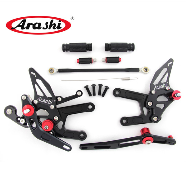 Arashi Adjustable Footrests For YAMAHA YZF R6 2006 - 2016 YZF-R6 Foot Pegs Rearset Rear Set 2007 2008 2009 2010 2011 2012 2013 2014 2015