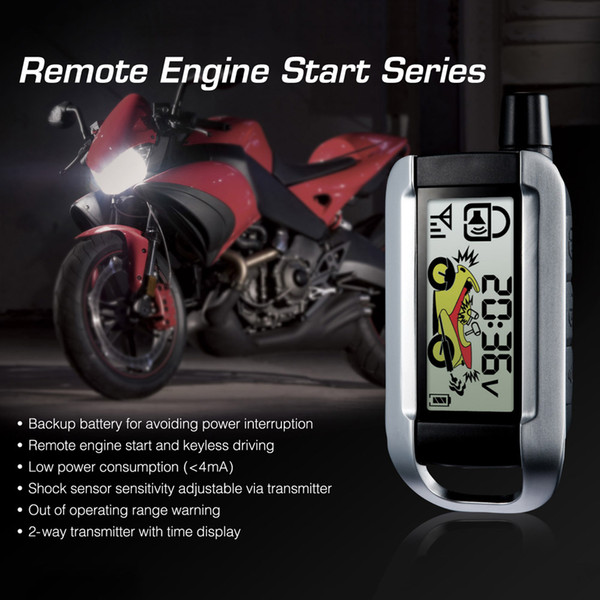 transmitter Steelmate Motorcycle 2 Way Alarm Security System Remote Control Engine Start Anti-theft Security Alarm LCD Transmitter