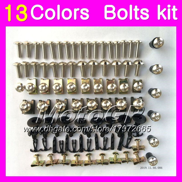 Fairing bolts full screw kit For SUZUKI GSXR600 GSXR750 01 02 03 GSXR 600 750 GSX R600 2001 2002 2003 Body Nuts screws nut bolt kit 13Colors