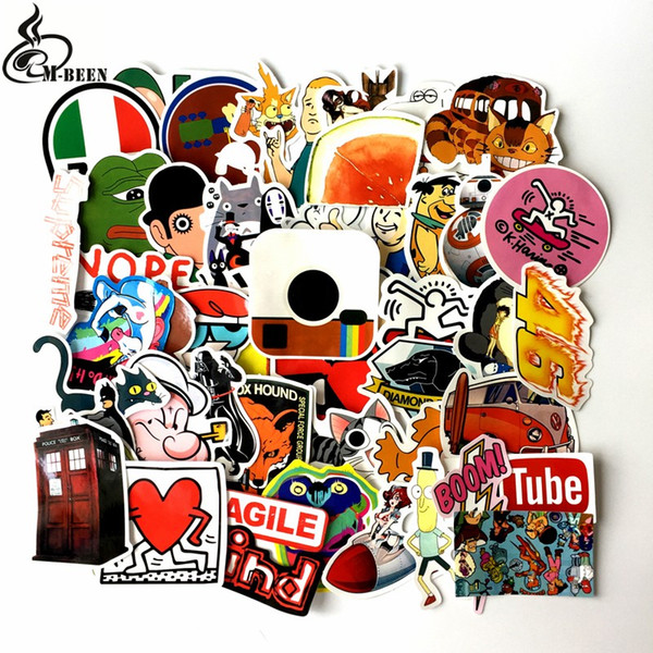 100pcs/lot Not repeating DIY Stickers Cartoon Sad frog Totoro householder for Suitcase motorcycle wall decor waterproof decals
