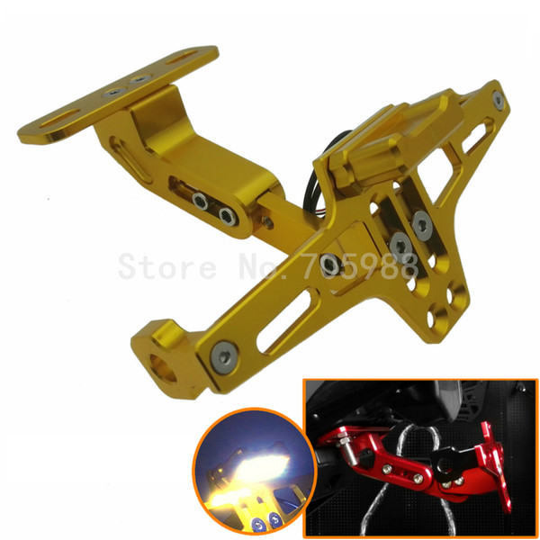 Motorcycle motorbike Adjustable Angle Aluminum License light Number Plate Frame light Holder Bracket For Yamaha Honda Universal