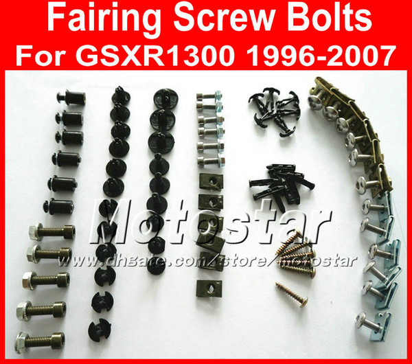 Motorcycle Fairing screw bolts kit for 1996 1997 2000 2007 SUZUKI Hayabus GSXR 1300 GSXR1300 96-07,black fairings aftermarket bolt screws