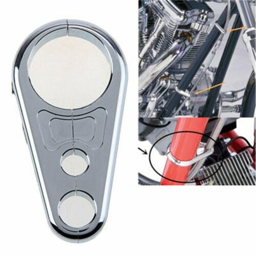 1x New Motorcycle Handlebar Clutch Cable Brake Clamp Clip Throttle Chrome For Haley Motorbike Handle bar