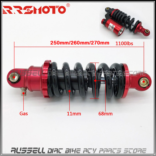 220mm 250mm 260mm 270mm Motorcycle CNC Rear Air Gas Shock Absorber Suspension For Monkey Bike Motorcross Dirt Pit Bike ATV Quad 1100lbs