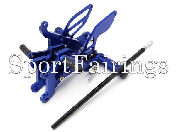 Blue Adjustable CNC Billet Rearset Rear Set Footrest Foot Set Footpegs Foot Peg For Yamaha YZF600 R6 Year 03 04 05 2003 - 2005 Motorcycle