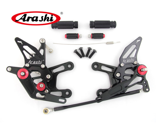 Arashi ZX-10R Adjustable Footrests For KAWASAKI NINJA ZX10R 2015 2016 2017 ZX1000 ABS Foot Peg Rearset Rear Set Pedal ZX 1000 ZX 10R