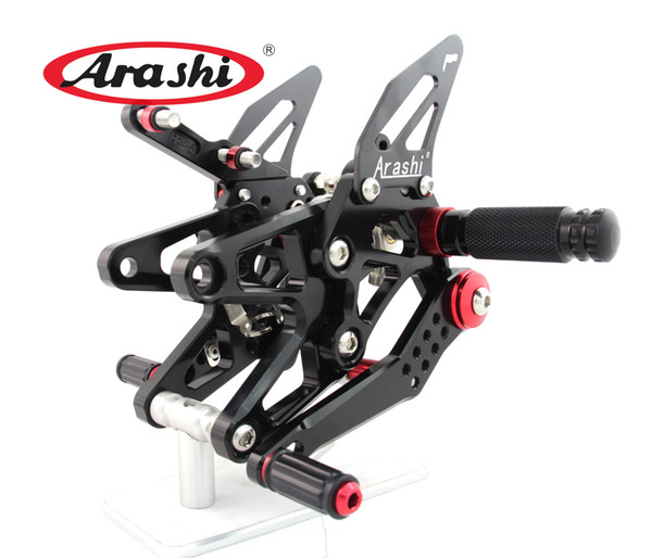 Arashi Adjustable Footrests For Triumph DAYTONA 675R 2013 - 2018 2014 2015 2016 2017 Foot Rest Peg Pedal Rearsets Rear Set Pedal 675 R BLACK