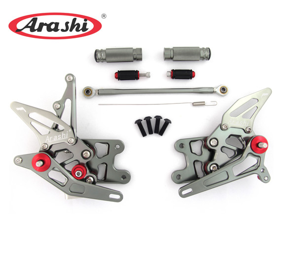 Arashi Adjustable Footrests For SUZUKI GSXR 1000 2007 2008 GSXR1000 Motorcycle Foot Rests Pegs Rearset Rear Set Pedal GSX-R GSX R BLACK GRAY