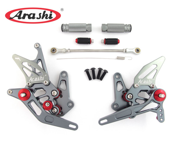 Arashi Adjustable Footrests For SUZUKI GSXR 1300 2008 - 2017 2009 2010 2011 2012 2013 2014 2015 2016 GSX R GSX-R HAYABUSA Rearsets Pedal