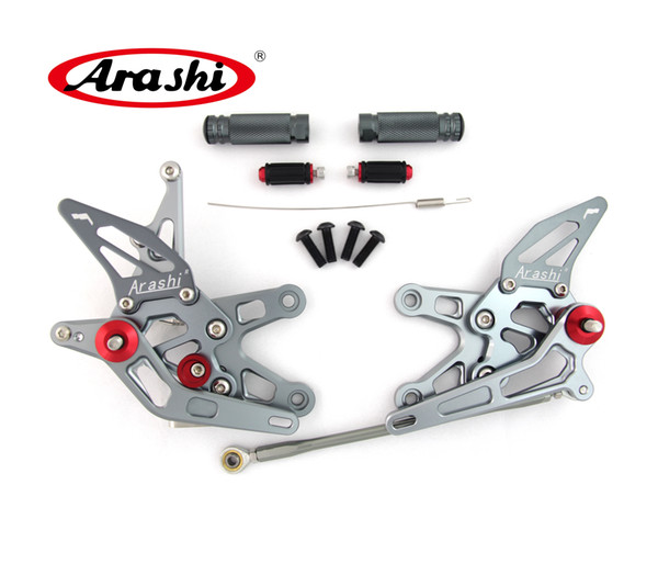 Arashi ZX-10R Adjustable Footrests For KAWASAKI NINJA ZX10R 2006 2007 Motorcycle Foot Rests Peg Rearset Rear Set Pedal ZX1000 ZX 1000 06 07