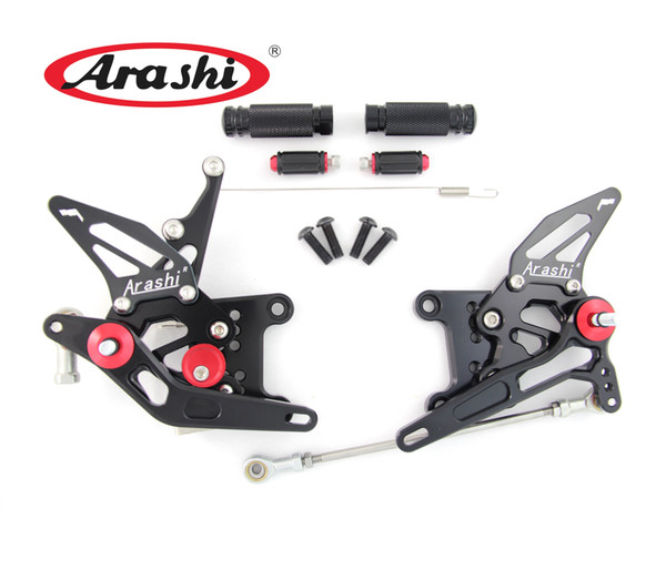 Arashi Adjustable Footrests FOR Triumph Speed Triple 1050 2005 - 2010 2006 2007 2008 2009 Foot Rests Pegs Rearsets Rear Set Pedal Motorcycle