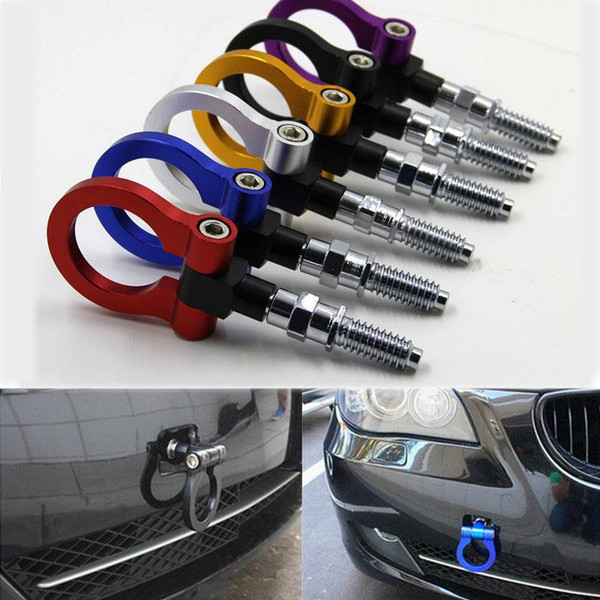 Billet Aluminum Universal Car Trailer Ring Tow Towing Hook Strap 5000lbs Trailer Racing For BMW T2 E46 E81 E30 E32 E36 E90 E91 HOT 7 colors